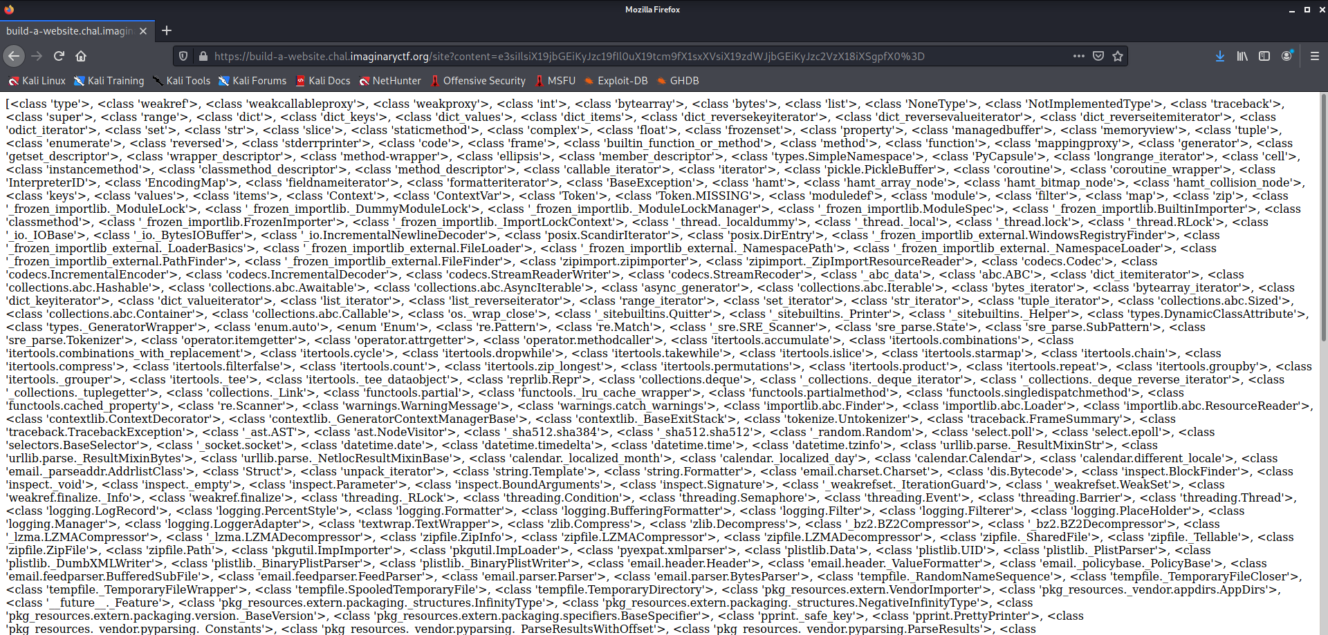List of all objects