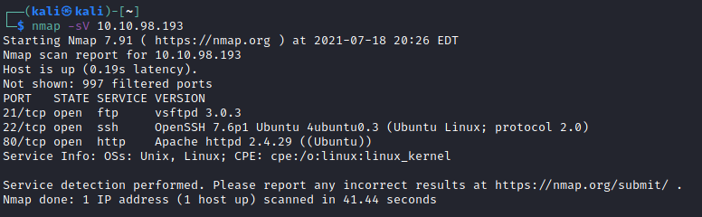 Nmap Scan Results