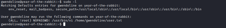 sudo -l