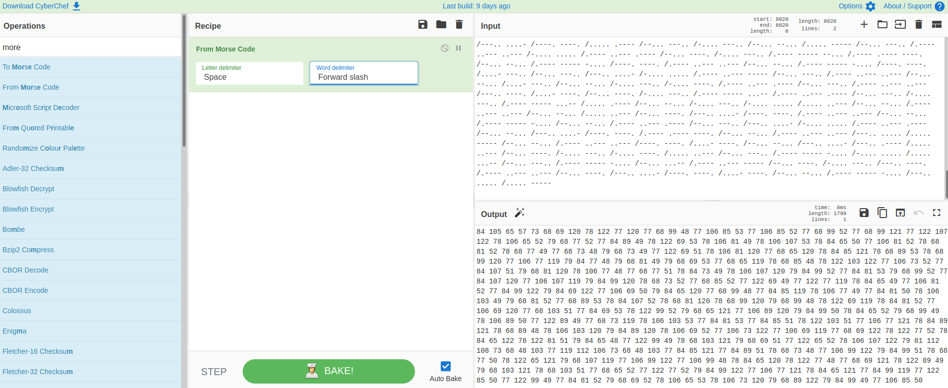 Morse to Decimal