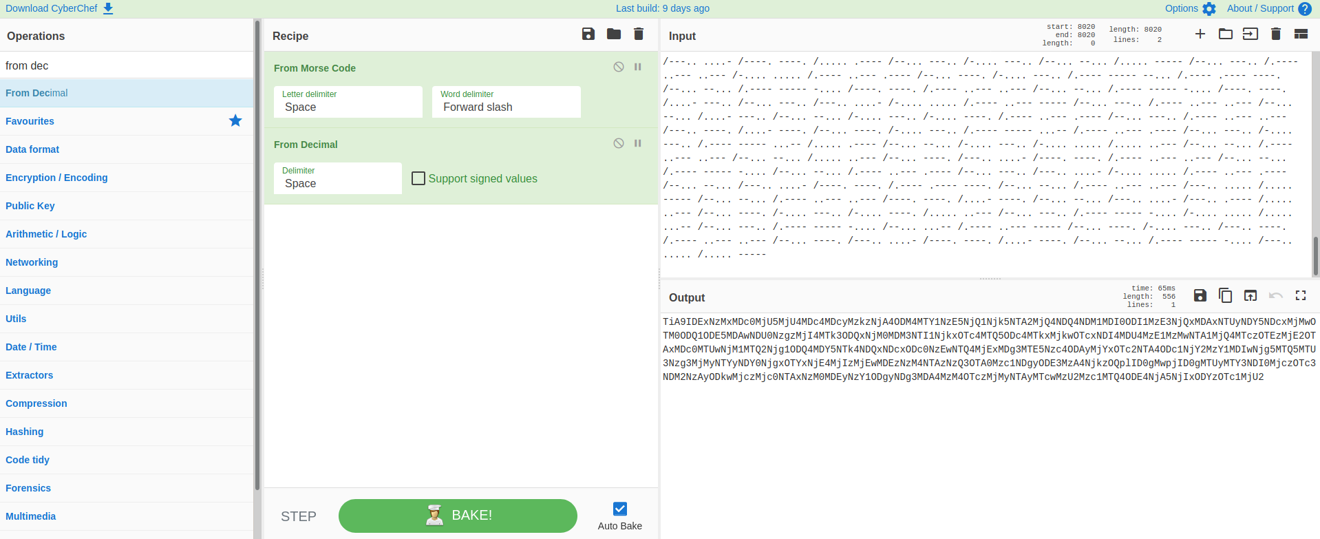 Decimal to Base64